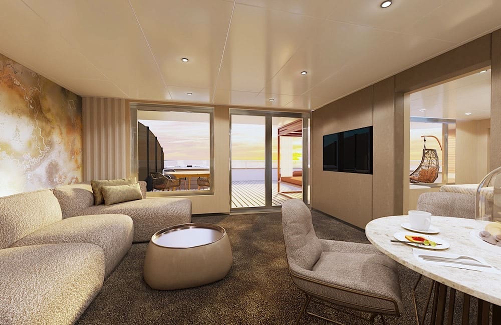 Each all-verandah suite is designed as a private retreat, combining modern design with Scenic’s fully inclusive service.