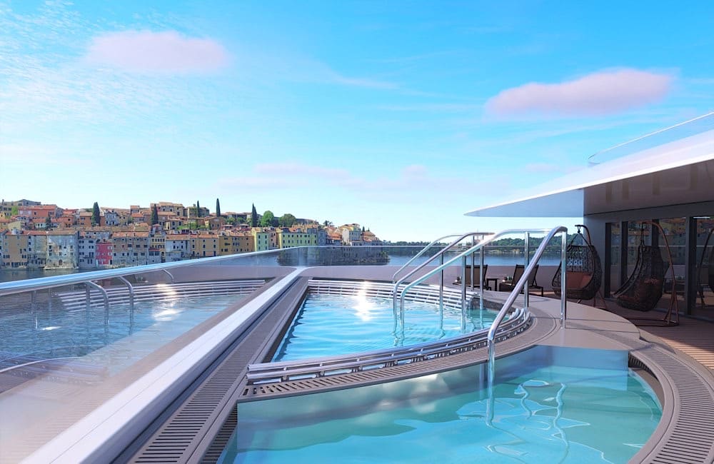 The two-storey Senses Rejuvenation Spa spans 1,700sqm and features vitality pools overlooking the ocean.