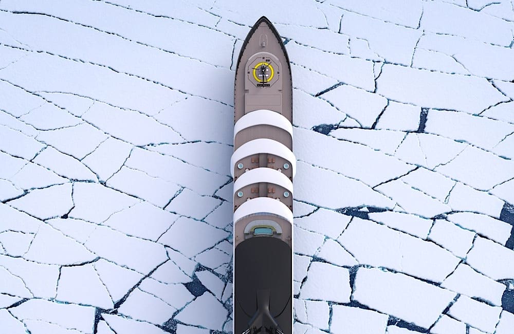 The 205-metre yacht’s polar-class build allows it to navigate remote regions such as Antarctica with safety and precision.