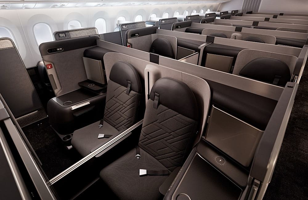 Korean Air’s Prestige Suites 2.0 on the Boeing 787-10 features a 1-2-1 configuration with direct aisle access for every passenger.
