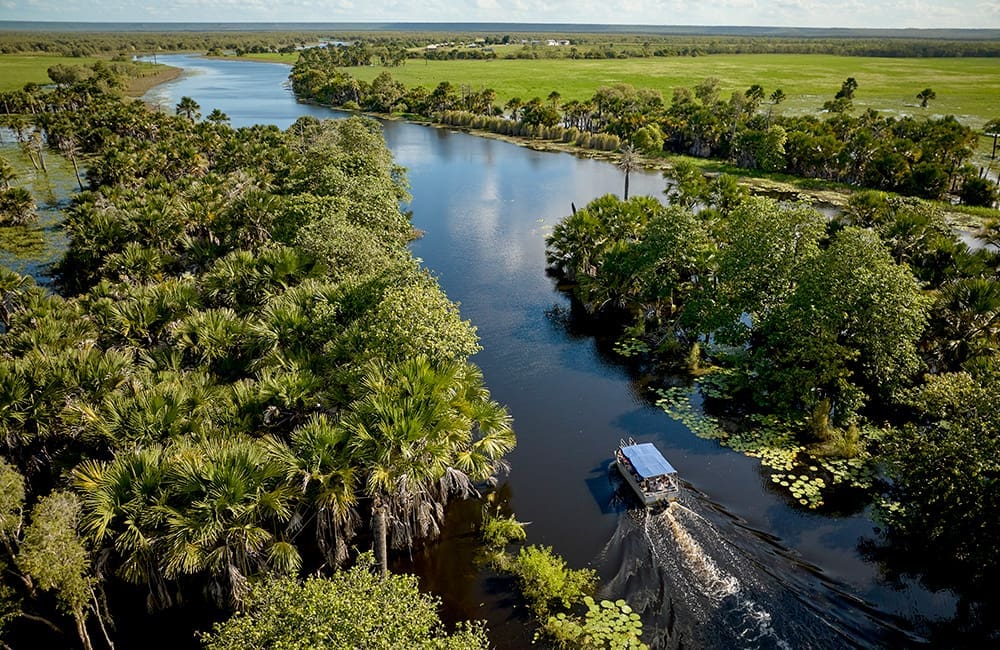Boating adventure on Murwangi Arafura Swamp in Arnhem Land. Image: Outback Spirit