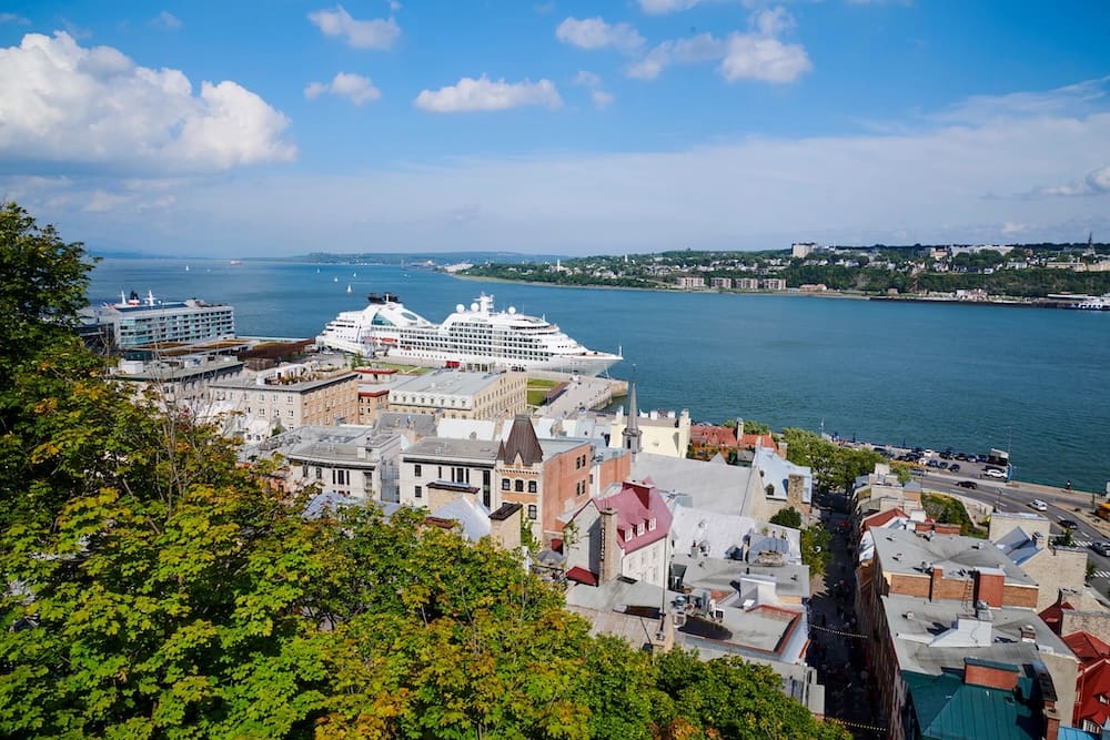Seabourn Quest docked in Quebec.