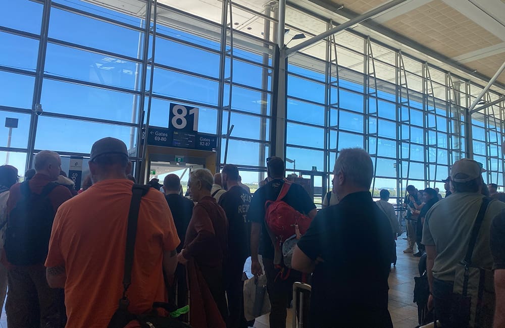 Boarding NZ146 at gate 81 in Brisbane Airport. Image: Cassie Tannenberg