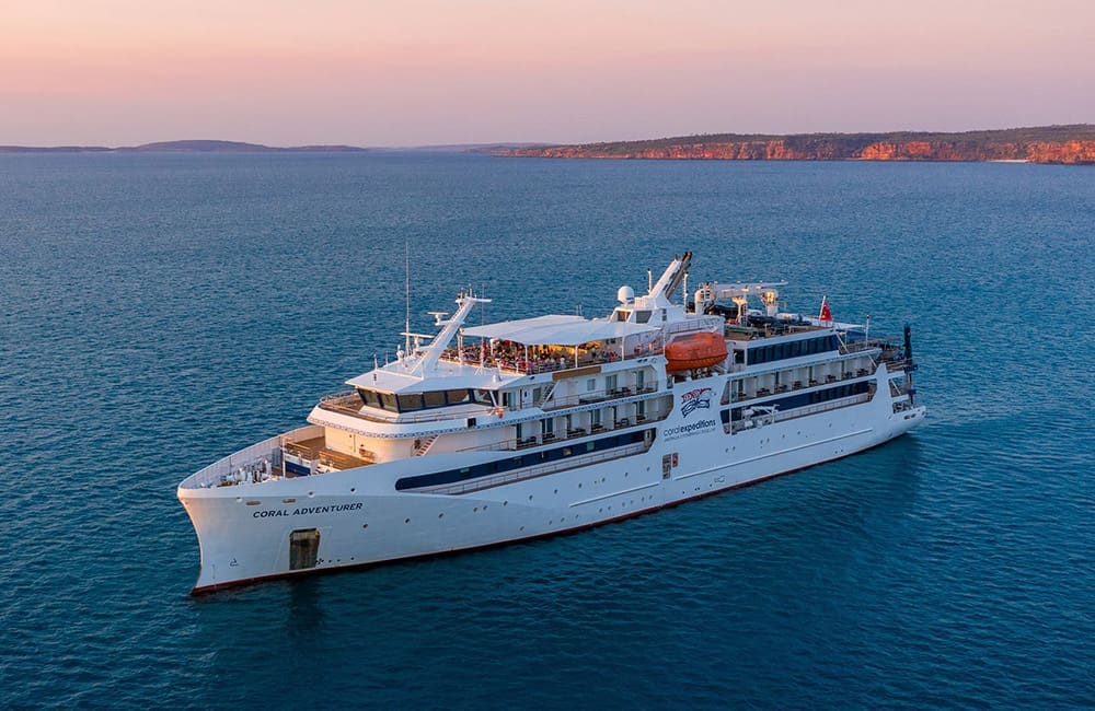 Coral Adventurer at sea. Image: Coral Expeditions