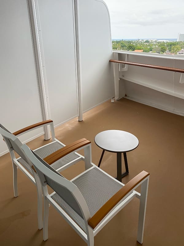 The private balcony for Deluxe Balcony Staterooms on Star Princess. Image: Cassie Tannenberg