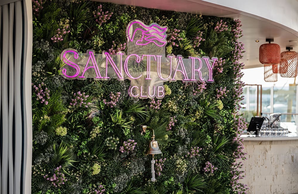 Sanctuary Club sign on Star Princess. Image: Princess Cruises