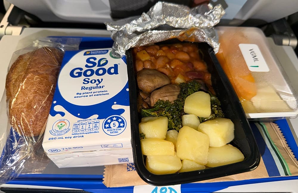 The vegan breakfast option for United International Economy.
