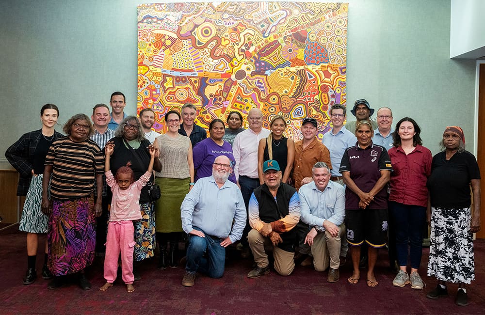 Anangu Traditional Owners with members of Voyages, ILSC and Journey Beyond at Ayers Rock Resort